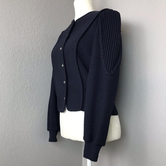 Geiger 100% Wool Navy Sweater - Picture 4 of 8